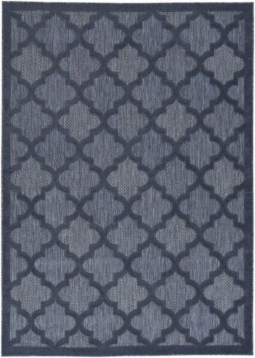 4' X 6' Ikat Indoor / Outdoor Area Rug - Navy Blue