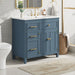 Modern Bathroom Vanity With Ceramic Sink, Freestanding, One Tip Out Drawer, 3 Side Drawers, Adjustable Shelf Noble House