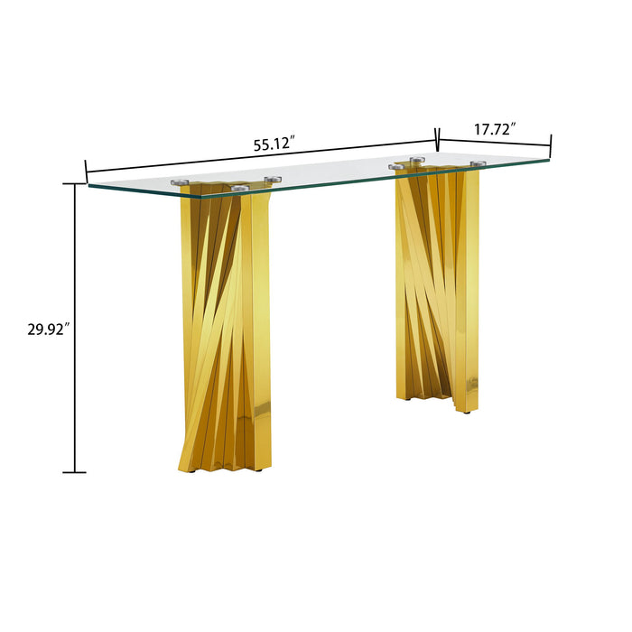 Table With Twisted Fan Shaped Legs Home Essentials