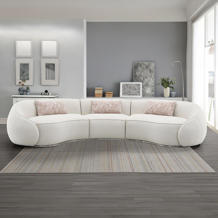 Sahara - Sectional Sofa With 3 Pillows - Beige Boucle ACME
