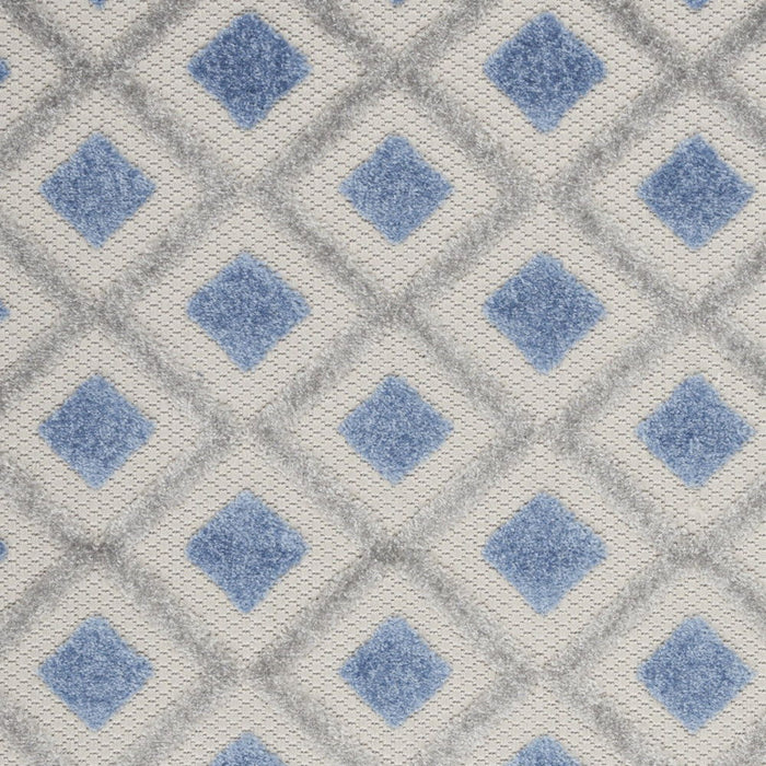 3' X 4' Gingham Non Skid Indoor / Outdoor Area Rug - Blue / Gray