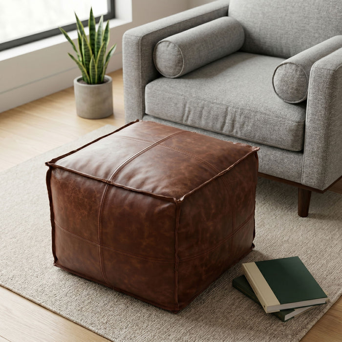 Sheffield - Handcrafted Square Pouf Simpli-Home