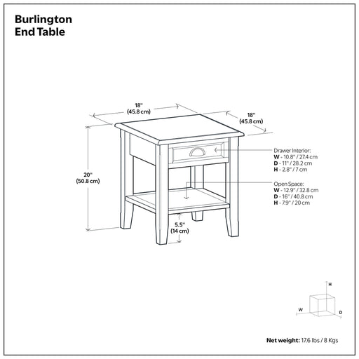 Burlington - End Table - Mahogany Brown Simpli-Home