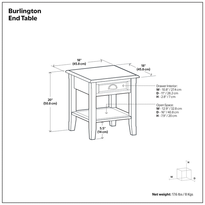 Burlington - End Table - Mahogany Brown Simpli-Home
