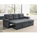 Upholstered Sleeper Sofa With Reversible Storage Chaise - Dark Gray Home Essentials