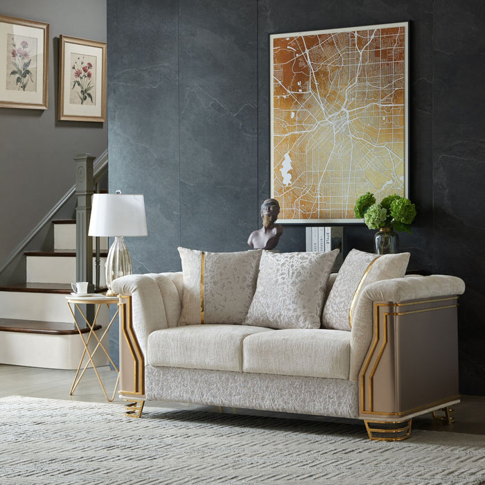 Chateau - Loveseat - Cream / Brown Matrix Furniture Group