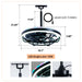 Ceiling Fan Light LED Light Source And Remote Control, 3000 - 6500K Dimmable LED Fan Light, 6 Speeds, For Living Room - Matte Black Daily Nest