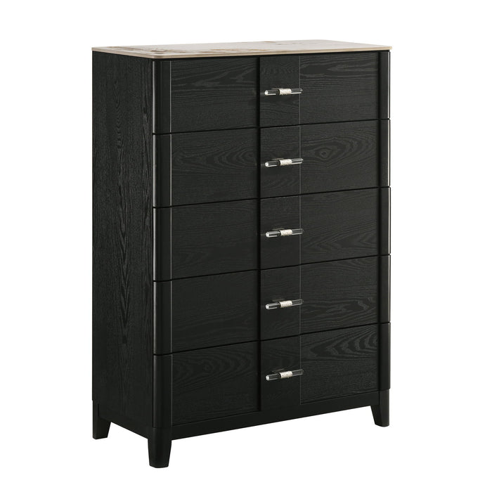Opel - 5 Drawer Chest - Black Matrix Furniture Group