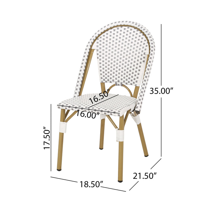 Elize French Bistro Chair - White / Gray