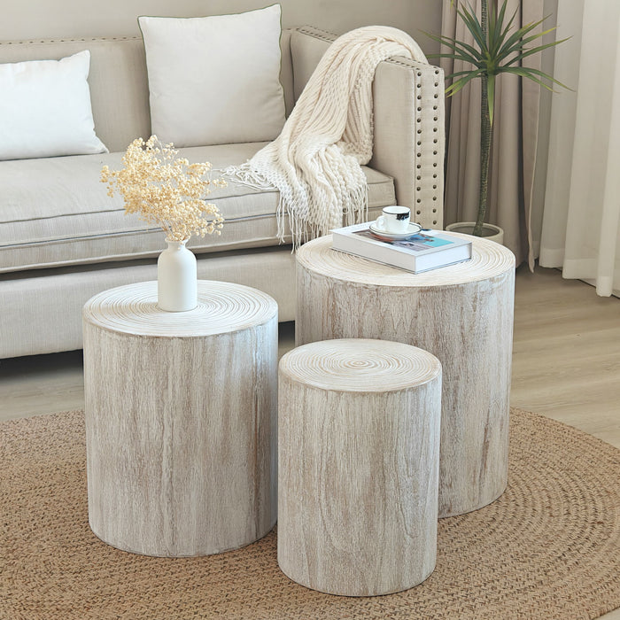 Cylinder Nesting Tables (Set of 3) Home Essentials