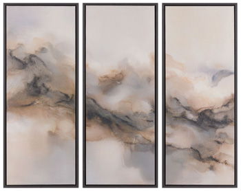 Larrondale - Wall Art Set (Set of 3) - Black / Gray / Brown Signature Design by Ashley®