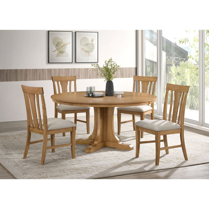 Auburn - 5 Piece Dining Set - Natural / Light Brown Furniture Max