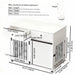 Dog Crate Furniture With Double Drawers And Sliding Barn Door, Pet Kennel For Small To Medium Dogs - White Home Essentials