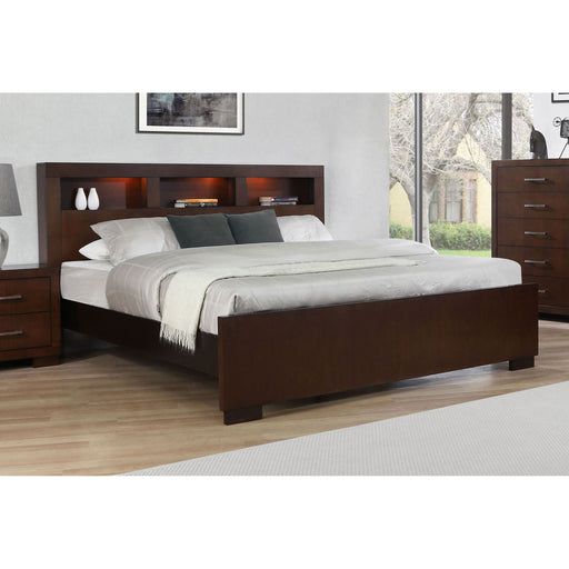 Queen Bed With Bookcase Headboard - Brown Furniture Max