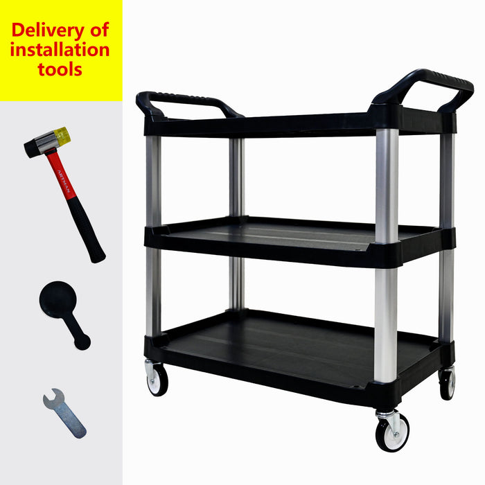 Three - Layer Thickened Plastic Mobile Tool Cart