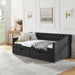 Upholstered Tufted Daybed With 2 Drawers, Waved Arms Home Essentials
