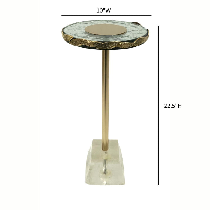 Anaheim - Round Accent Table - Gold Ridgecrest Home