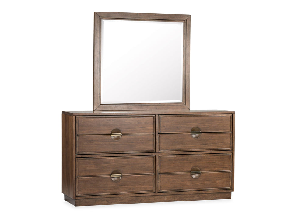 Selena - Double Drawer Dresser With Landscape Mirror - Brown Magnussen Furniture