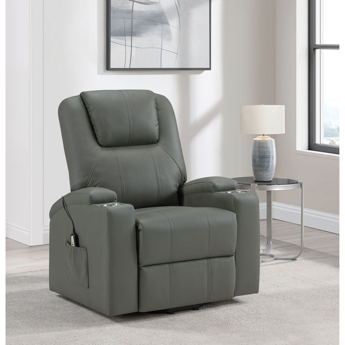 Macklin - Power Lift Massage Recliner With Heat And Dual Cupholders Furniture Max