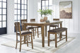 Urbinforte - Counter Height Extension Dining Table Set Signature Design by Ashley®