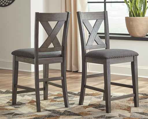 Caitbrook - Upholstered Barstool (Set of 2) - Gray Signature Design by Ashley®
