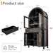 Arched Kitchen Pantry Cabinet With Adjustable Shelves And Barn Door Design Home Essentials
