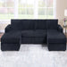 U-Shaped Sectional Set With Cushion Back Armless Chairs Right And Left Arm Chaise Home Essentials
