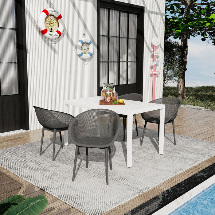4 Pack Lounge Chair Set With Long Table Home Essentials