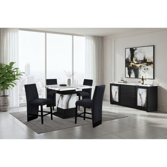 Sammi - Bar Table With And Pedestal Base - Black / White Print Global Furniture USA