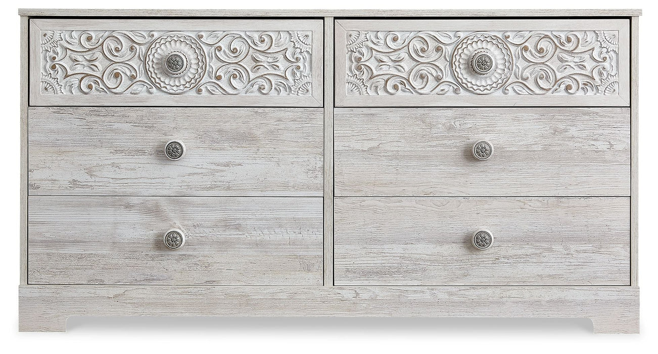 Paxberry - Six Drawer Dresser - Weatherworn - Whitewash Signature Design by Ashley®