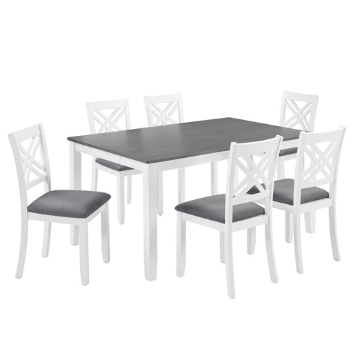 Kitchen Dining Set, Rectangular Dining Table & Upholstered Chairs Home Essentials