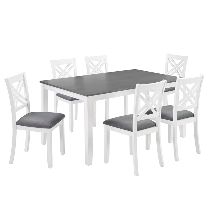 Kitchen Dining Set, Rectangular Dining Table & Upholstered Chairs Home Essentials