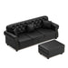 Upholstered Sofa With Nailhead Trim, Rolled Armrests With Ottoman Home Essentials