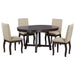 Round Extendable Dining Table Set With 4 Upholstered Chairs Hearth and Haven