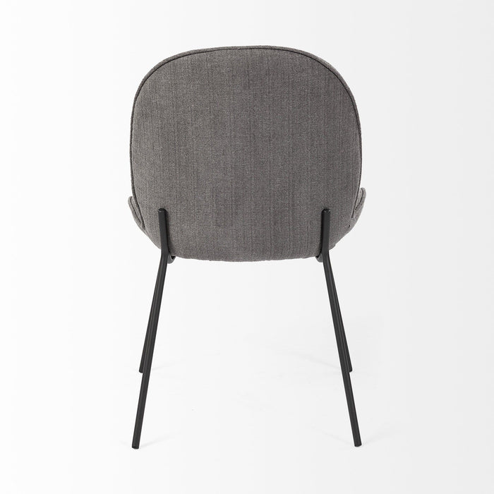 Upholstered Fabric Side Chairs (Set of 2) - Gray / Black