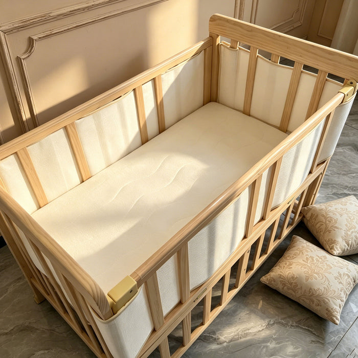 Portable Pne Bedside Bassinet, Crib With 3 Adjustable Heights, Compact Design - White Home Essentials