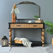 Accent Carved Console Table With Open Shelf And 2 Drawers Living Room - Black / Natural Wood Wash Home Essentials