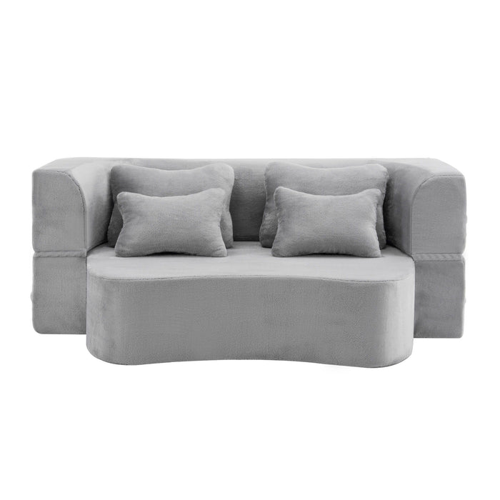 Modern Floor Sofa With 4 Pillows Home Essentials