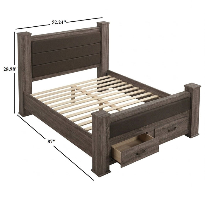 Upholstered Bed With Footboard Drawers Home Essentials