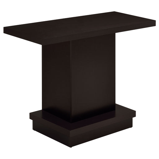 Fiona - Pedestal Console Table With Geometric Design - Cappuccino Furniture Max