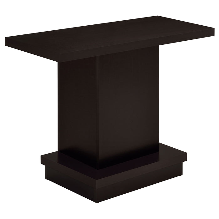 Fiona - Pedestal Console Table With Geometric Design - Cappuccino Furniture Max