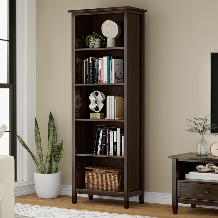 Warm Shaker - 5 Shelf Bookcase Simpli-Home