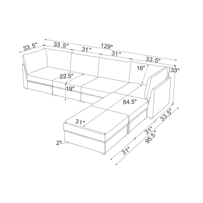 Modern Reversible Modular Sectional Home Essentials