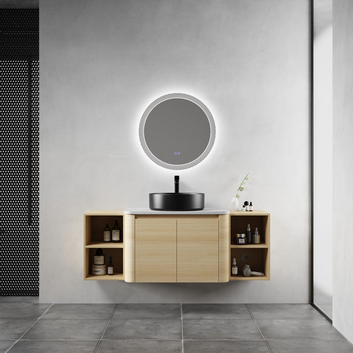 Mounted Bathroom Vanity With Art Sink, 2 Storage Shelves, Soft Close Door Home Essentials