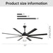 72" Large Design Ceiling Fan With Smart Remote Control, 6 Wind Speed DC Motor For Living Room - Black Daily Nest