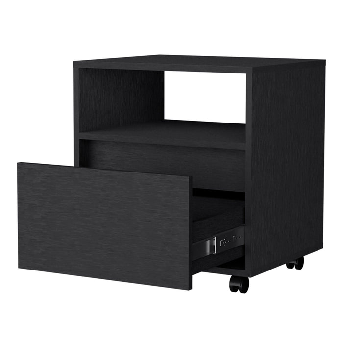 21" One Drawer Nightstand With Integrated Tech - Black