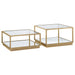 Emeline - 2 Piece Coffee Table Set - Brushed Brass Furniture Max