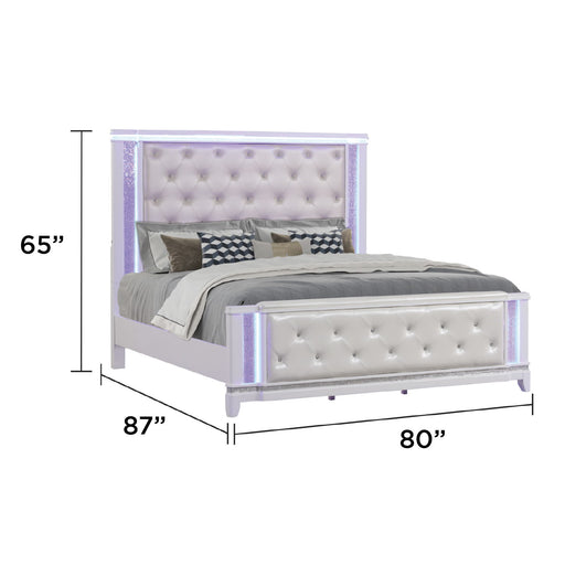 Opium - King Size Tufted Bed - White Matrix Furniture Group