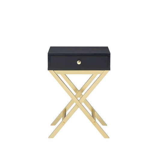 Coleen - Accent Table - Black & Brass ACME