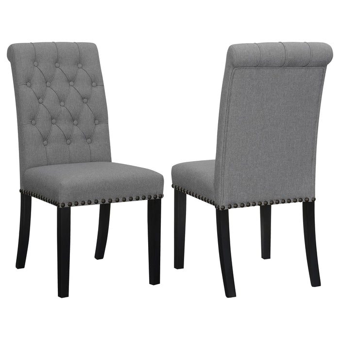 Tufted Rolled Backrest Side Chairs (Set of 2) Furniture Max